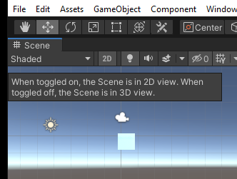 The 2D view of the Scene window